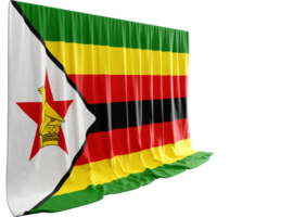 zimbabwe flagga ridå i 3d tolkning kallad flagga av zimbabwe png