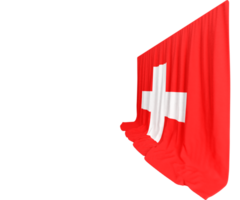 Switzerland Flag Curtain in 3D Rendering called Flag of Switzerland png