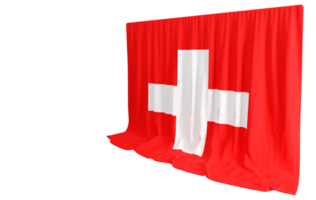 Switzerland Flag Curtain in 3D Rendering called Flag of Switzerland png