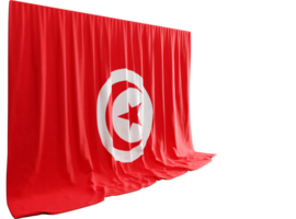 Tunisia Flag Curtain in 3D Rendering called Flag of Tunisia png