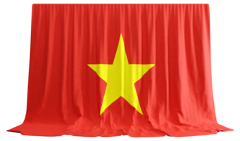 Vietnam Flagge Vorhang im 3d Rendern namens Flagge von Vietnam png