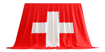 Switzerland Flag Curtain in 3D Rendering called Flag of Switzerland png