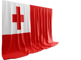 Tonga Flag Curtain in 3D Rendering called Flag of Tonga png