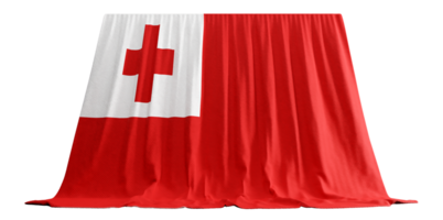 Tonga Flag Curtain in 3D Rendering called Flag of Tonga png