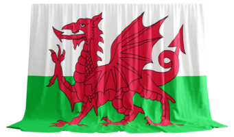 Wales Flag Curtain in 3D Rendering called Flag of Wales png