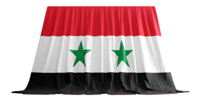 Siria bandera cortina en 3d representación llamado bandera de Siria png