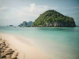Beautiful tropical island and sea in thailand Generative Ai photo