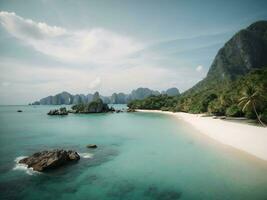 Beautiful tropical island and sea in thailand Generative Ai photo