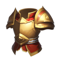 Golden red game armor ai generated png