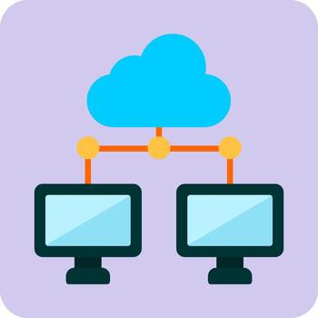 icono de vector de computación en la nube