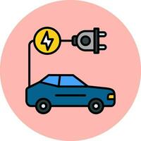 icono de vector de coche eléctrico