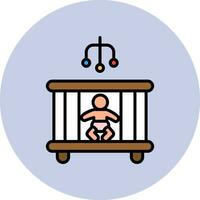 Baby Bed Vector Icon