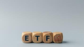 ETF Exchange Traded Fund Banner, Icon, and Conceptual Image. photo