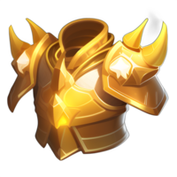 Gleaming Golden game armor ai generated png