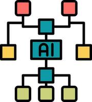 icono de vector de inteligencia artificial