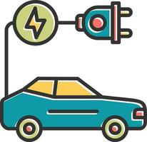 icono de vector de coche eléctrico