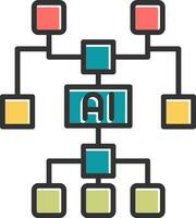 icono de vector de inteligencia artificial