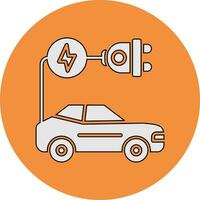 icono de vector de coche eléctrico