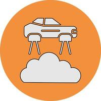 icono de vector de coche volador