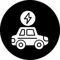 icono de vector de coche eléctrico