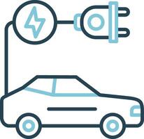 icono de vector de coche eléctrico