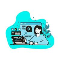 illustration vector graphic bussinese flat illustration for template, website, icon, design , etc