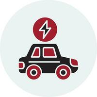 icono de vector de coche eléctrico