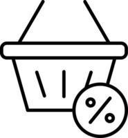 icono de vector de cesta de compras