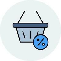 icono de vector de cesta de compras