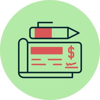 icono de vector de chequera