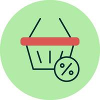 icono de vector de cesta de compras