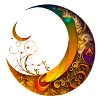 croissant lune illustration, or corps bijoux sociologie, Ramadan, vacances ai généré gratuit png