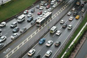 Turkey istanbul 12 january 2023, traffic in a high away in istanbul photo