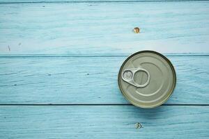 close up of a food can on white background , photo