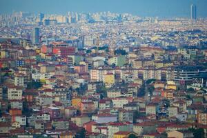 Arial View of Istanbul Asian Side Urban building blocks photo