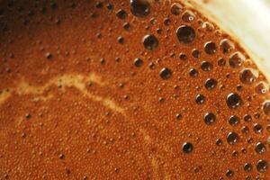 top view of expresso with bubble on white background photo