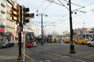 turkey istanbul 1 june 2023. Istanbul light train metro at a district station photo