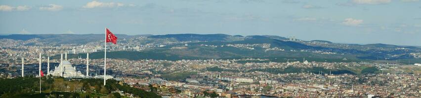 Panorama shot of Camlica Mosque in istanbul photo