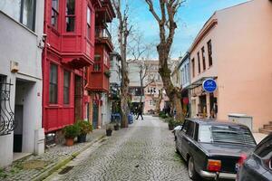 Turkey istanbul 11 may 2023, Historical colorful houses in KUZGUNCUK district photo