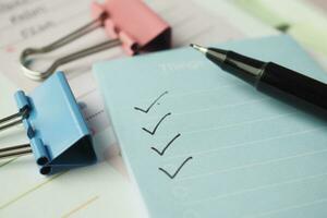 check mark on a check box on a paper photo