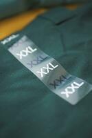 XXL size clothing label tag photo