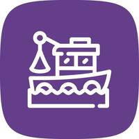 Fishing Boat Creative Icon Design vector