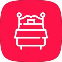 Double Bed Creative Icon Design vector