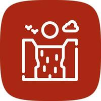 Waterfall Landscape Creative Icon Design vector