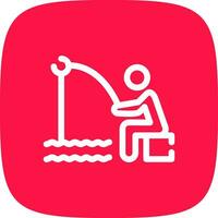 Shore Fishing Creative Icon Design vector