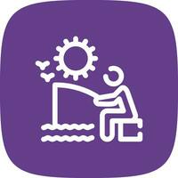 Summer Fishing Creative Icon Design vector