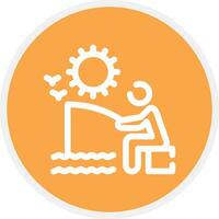 Summer Fishing Creative Icon Design vector