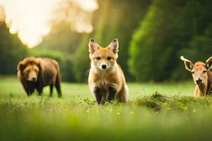 photo wallpaper the animals, animals, fox, animals, foxes, animals, foxes,. AI-Generated