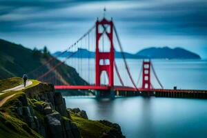 el dorado portón puente en san francisco, California. generado por ai foto