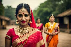 a woman in traditional indian attire. AI-Generated photo